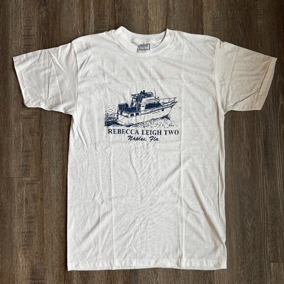 Vintage Naples Florida Boat T Shirt Single Stitch - Picture 1 of 3
